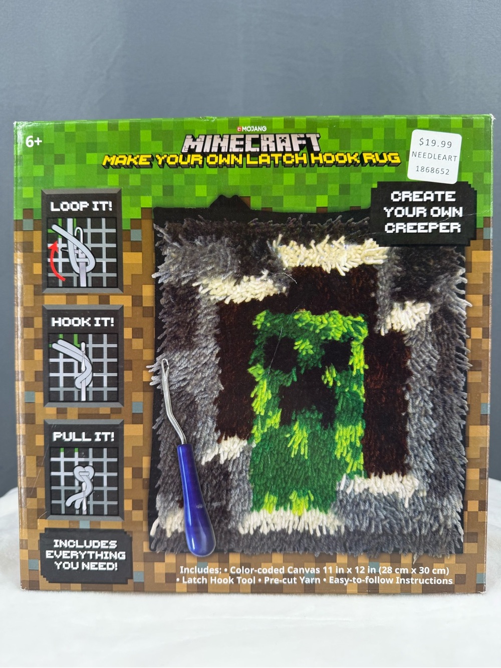 Minecraft Make Your Own Latch Hook Rug - Green Creeper